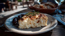 Blue Cheese and Rustic Bread on Decorative Plate in Food Setting