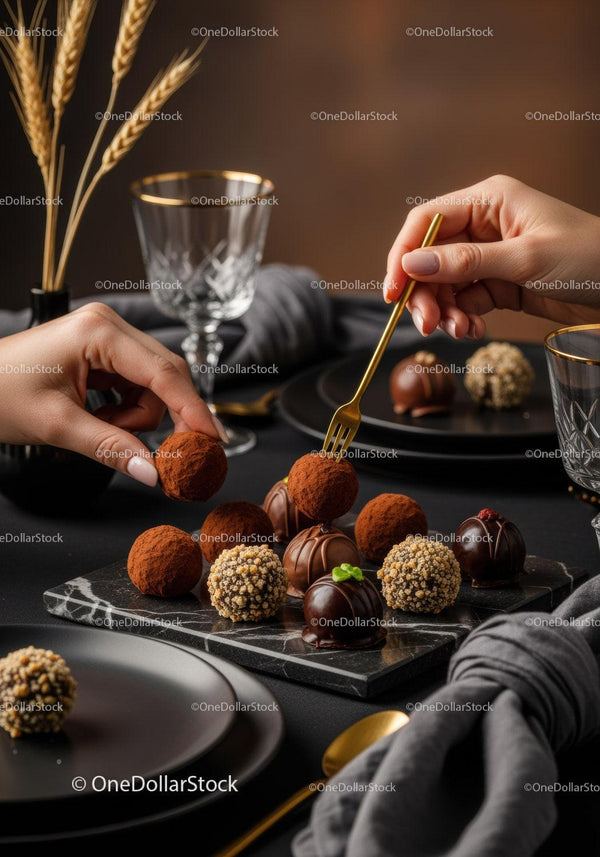 Elegancki Zestaw Wykwintnych Trufli i Czekoladek Gourmet