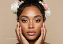 Portrait of a Young Woman with Freckles Wearing a Floral Crown