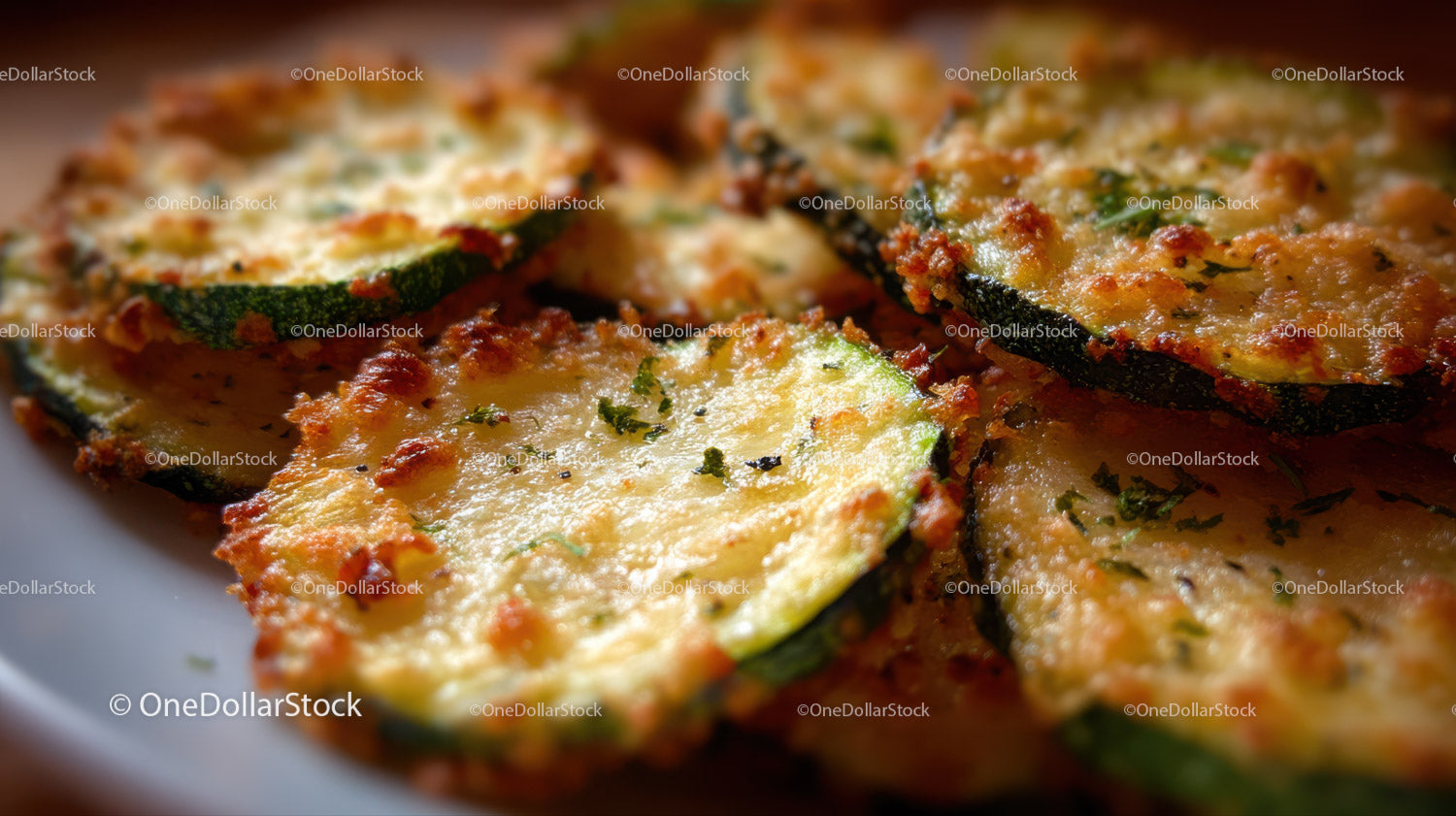Baked Zucchini Slices with Cheese and Herbs