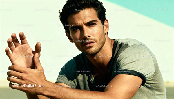 Thoughtful young man in casual wear outdoors