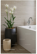 Elegant White Lily in Modern Bathroom with Neutral Decor