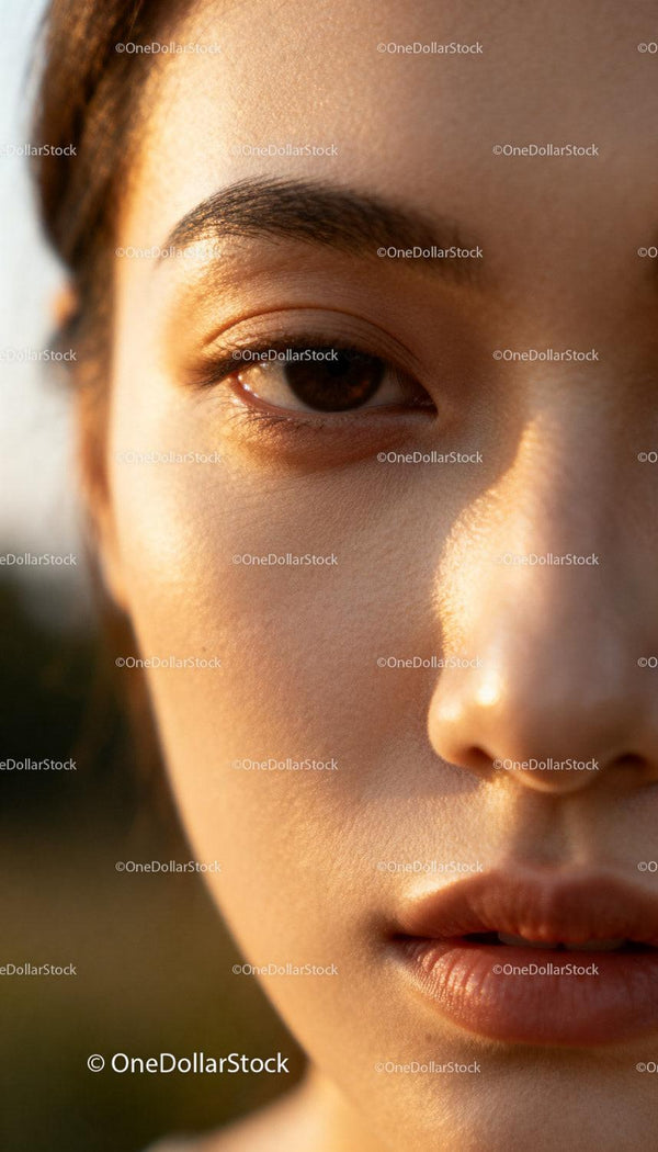 Close-up of young woman with natural skin glow