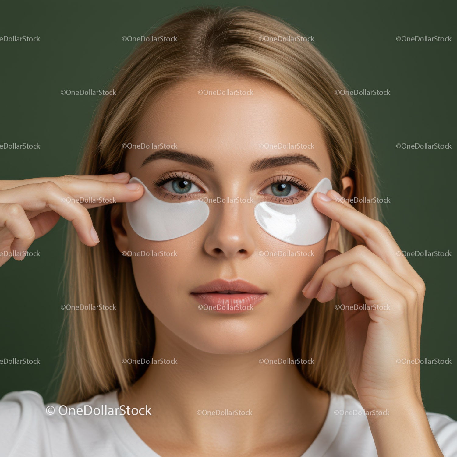 Close Up of a Woman Applying Eye Patches for Skincare Routine