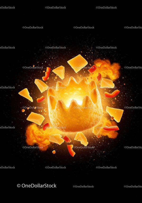 Exploding Corn Snack with Cheese and Pepper Pieces