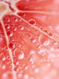 Close-up of Ripe Red Tomato Slice with Water Droplets