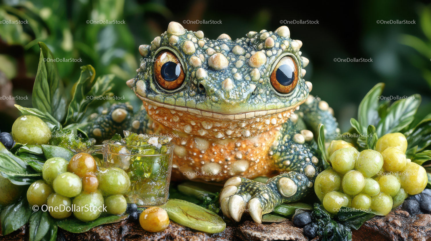 Close-up of a Vibrant Green Tree Frog in Natural Habitat