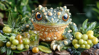 Close-up of a Vibrant Green Tree Frog in Natural Habitat
