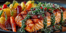 Salmon Fillet with Fresh Herbs and Pomegranate Garnish