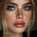 Close Up Portrait of a Woman with Blue Eyes and Natural Makeup