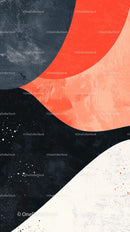 Abstract Geometric Art with Vibrant Red and Deep Blue Tones