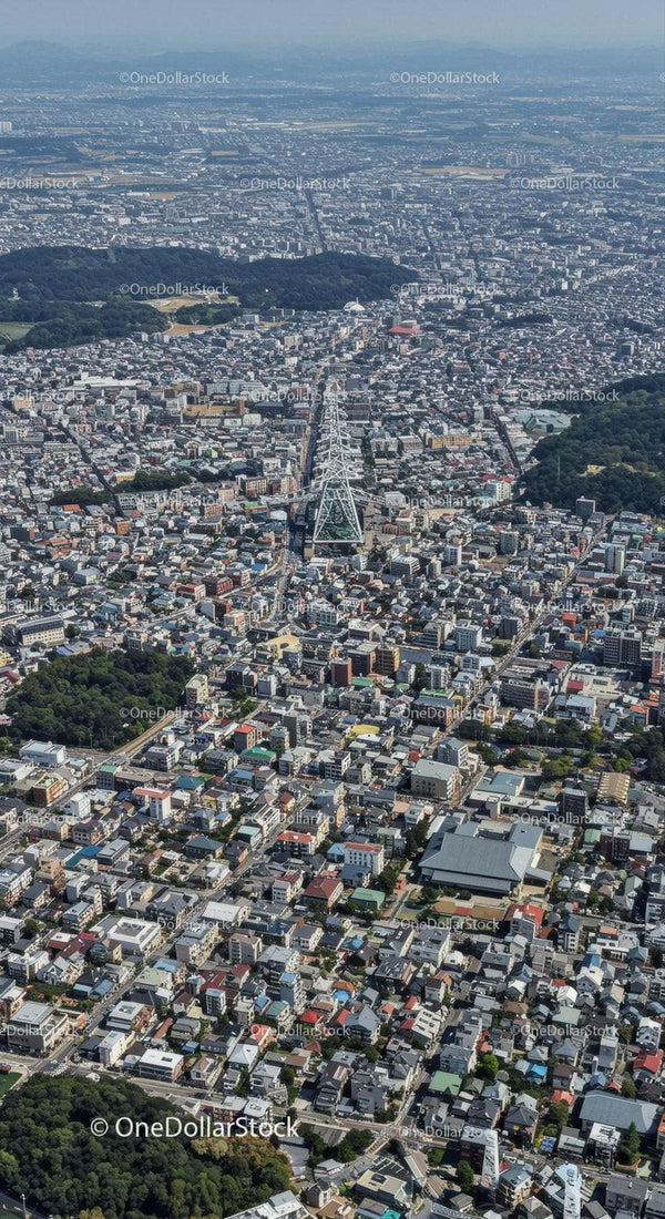 Aerial View of Tokyo with Tokyo Tower and Dense Urban Landscape