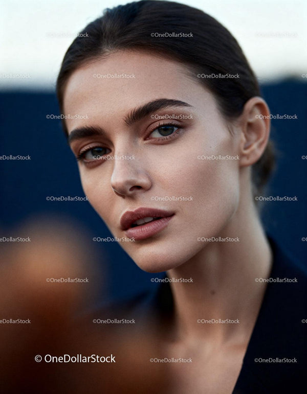 Close up portrait of natural beauty woman with soft expression