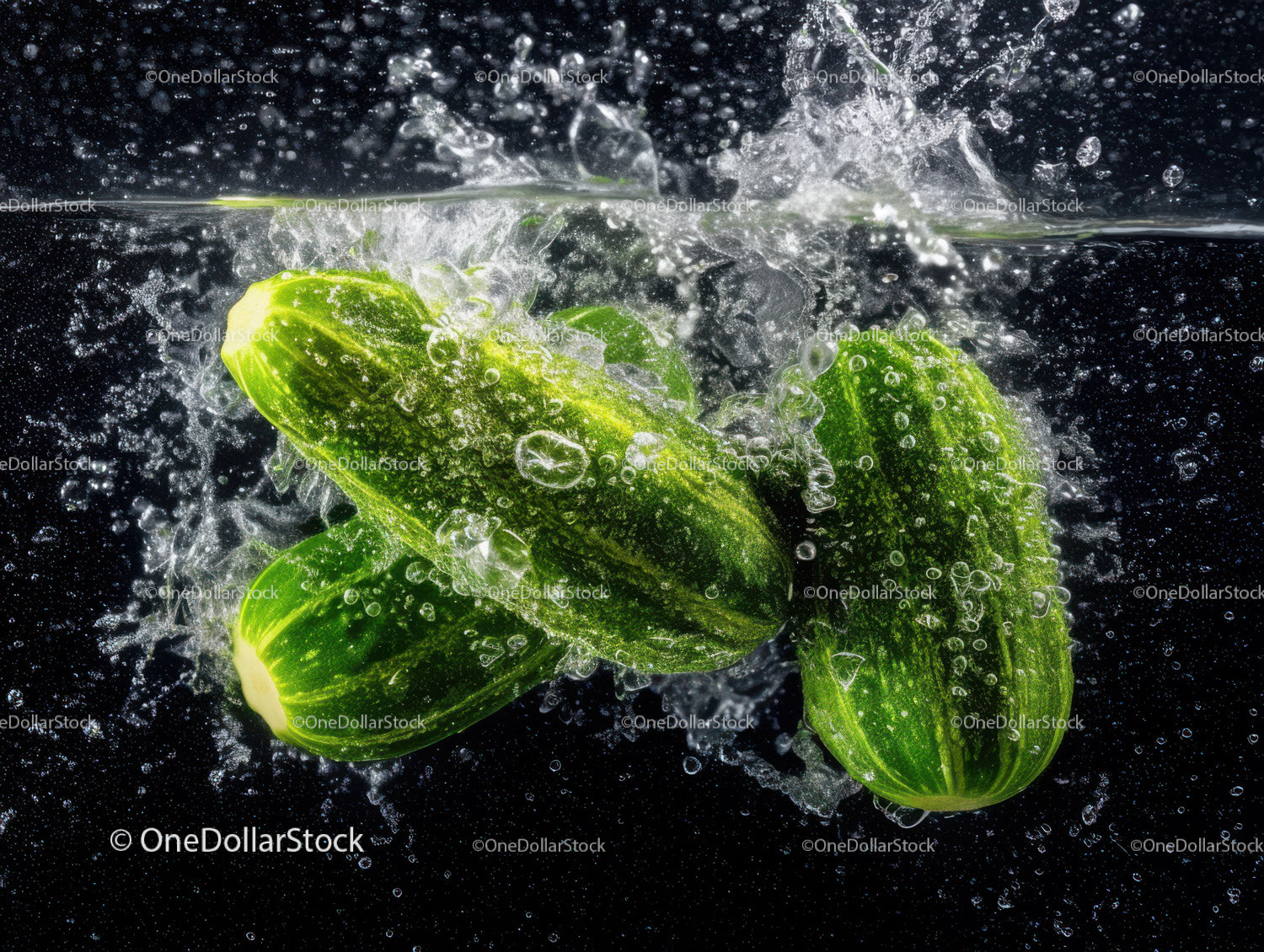 Fresh Green Bell Peppers Splashing in Water For Vibrant Food Photography