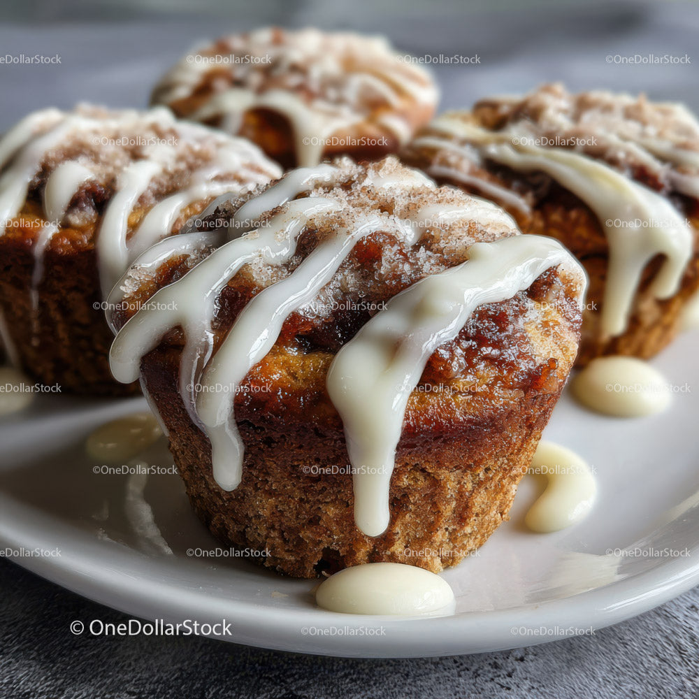 Fresh Cinnamon Rolls with Icing Drizzle for Breakfast or Dessert
