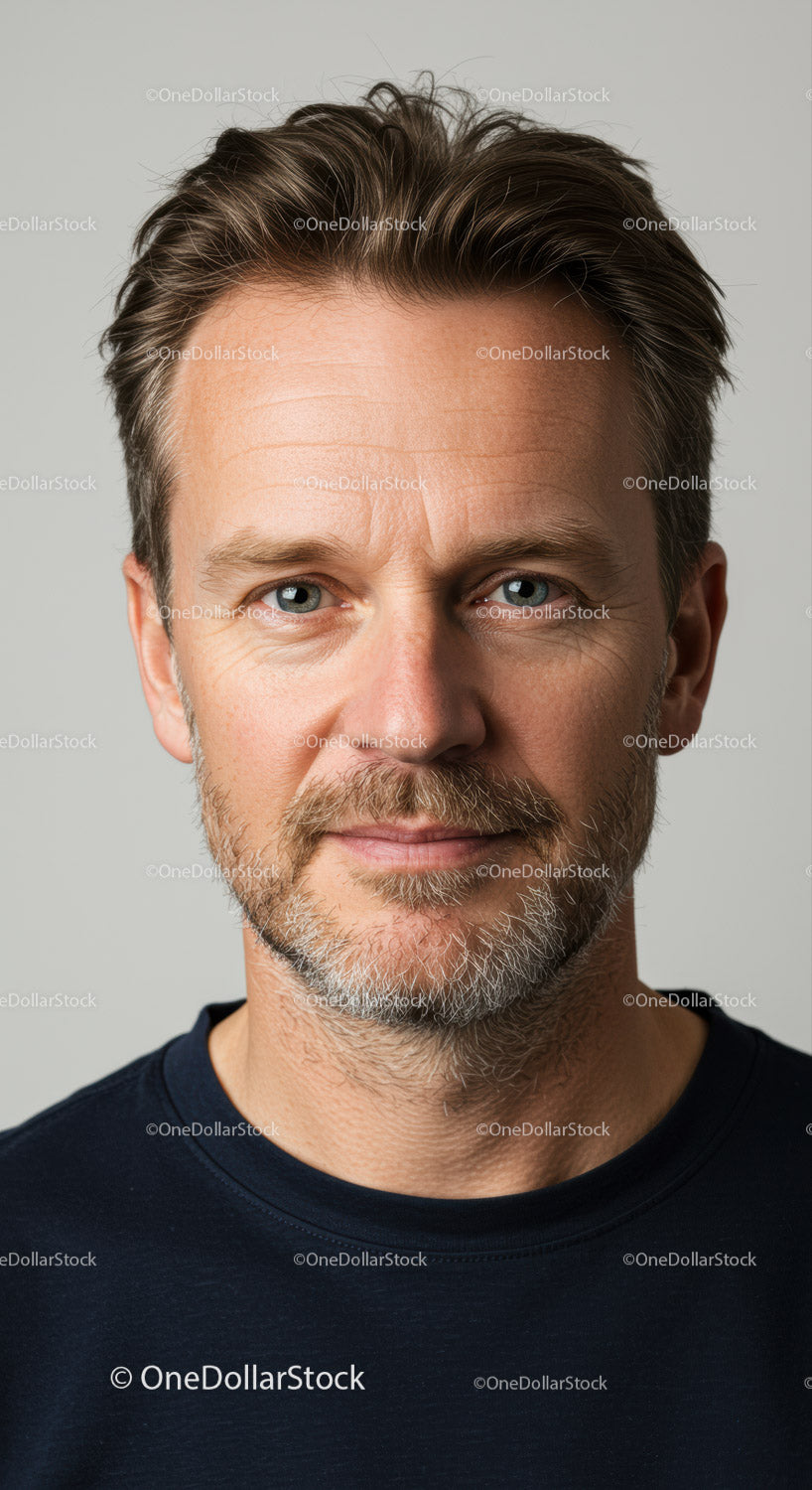 Professional Male Portrait with Blue Eyes and Styled Hair