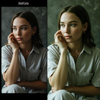 Before and after Ofelia Lightroom preset edit