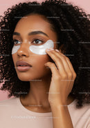 Young Woman Applying Under-eye Patches for Skin Care