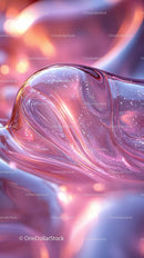 Vibrant Abstract Flowing Silk with Light Particles in Futuristic Style
