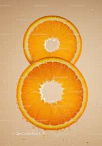 Fresh Orange Slices Floating in Refreshing Water
