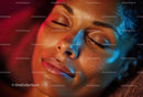Close-up of a Young Woman's Glowing Skin with Tranquil Expression