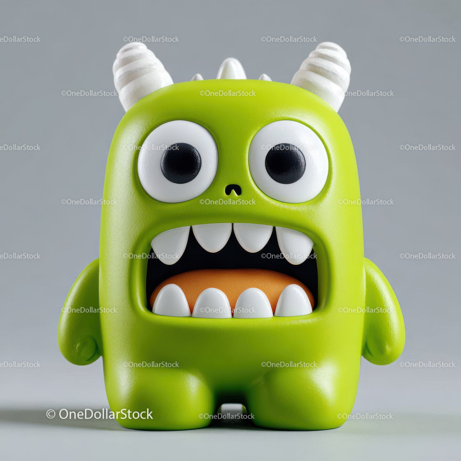 Colorful Cartoon Monster Toy with Exaggerated Features and Big Eyes
