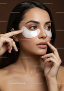 Young Woman Wearing Under Eye Masks for Skincare Routine