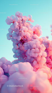 Colorful Pink Cloud Formation with Soft Cloud Textures in Sky