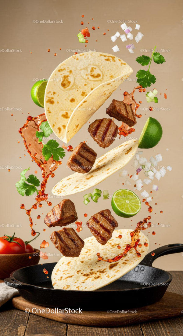 Grillowane Tacos z Wołowiną, Świeżą Limonką i Pikantną Salsą