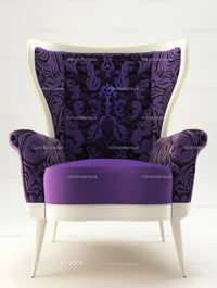 Elegant Purple Floral Armchair for Modern Interior Design