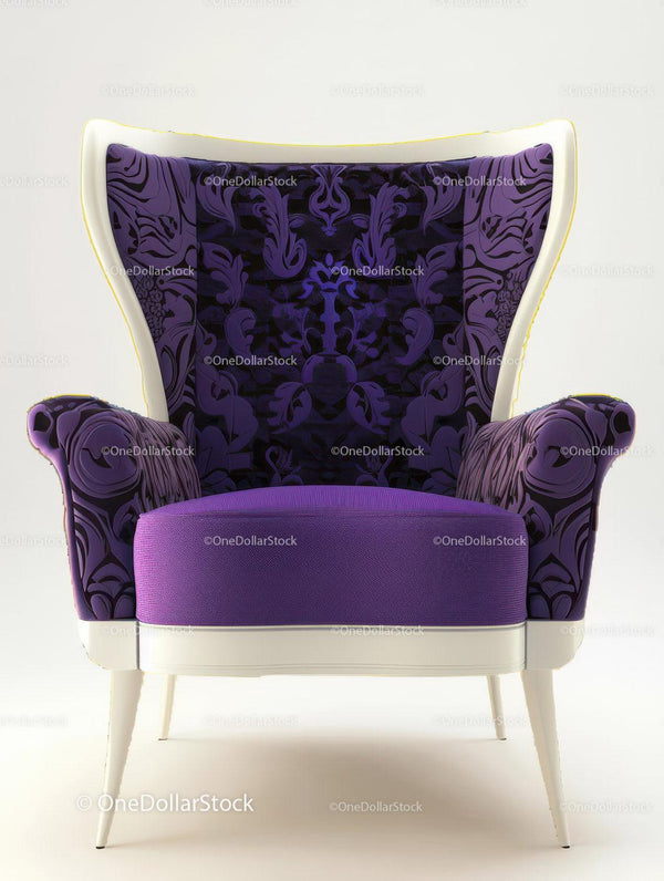 Elegant Purple Floral Armchair for Modern Interior Design