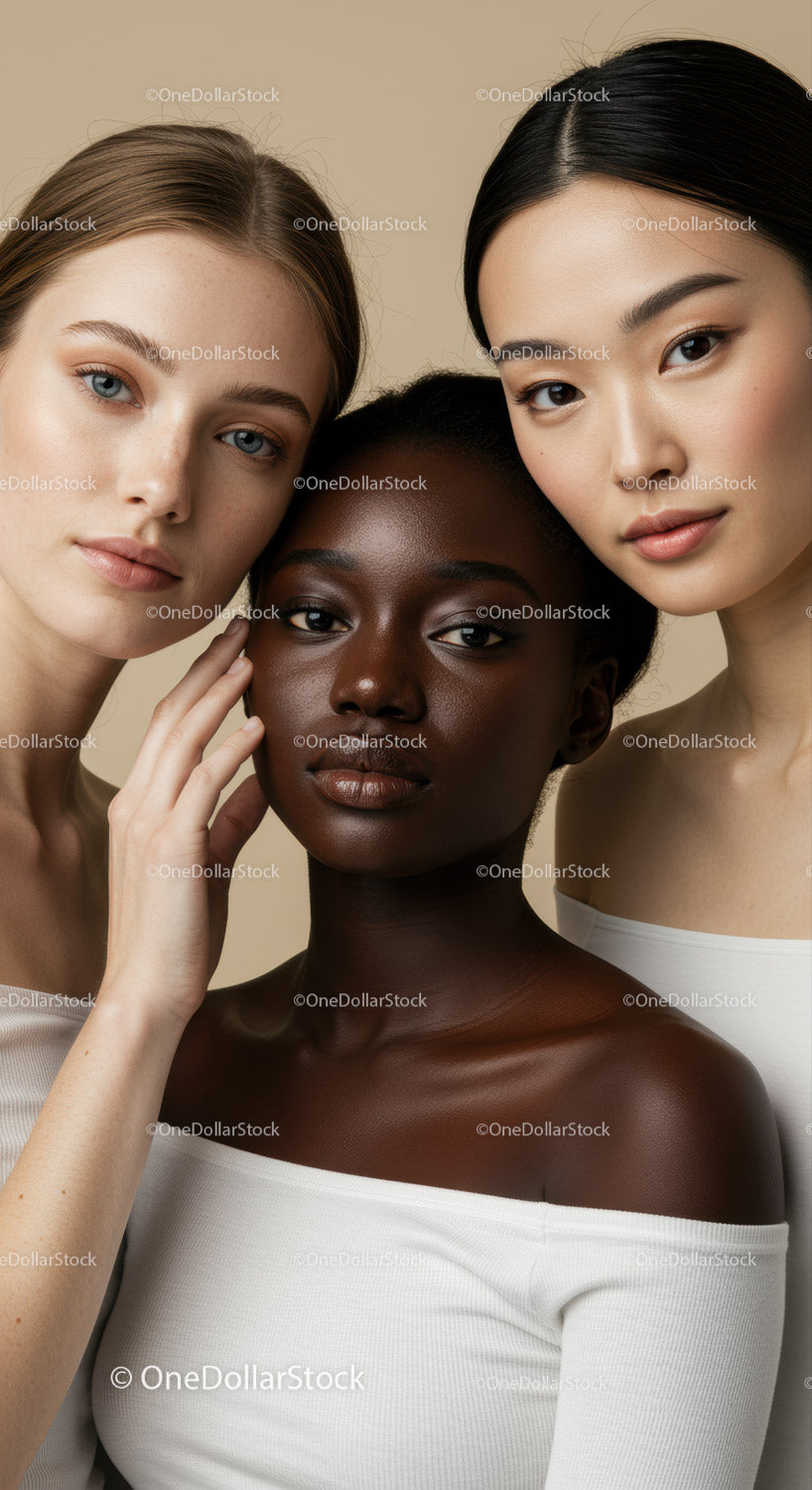 Diverse Women Portrait in Elegant Studio Setting