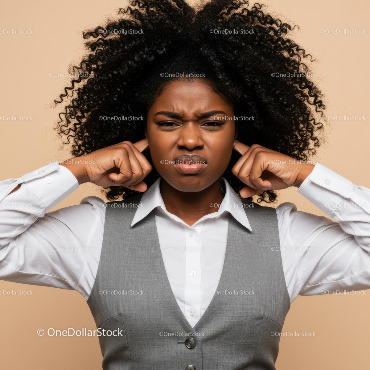 Confused Woman Expressing Frustration with Furrowed Brows