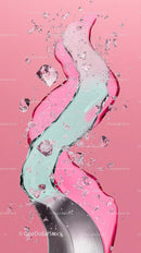 Colorful Broken Glass Shards on Pink Background