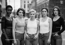 Group of diverse young women standing confidently outdoors
