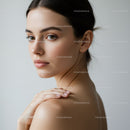 Elegant Portrait of Young Woman with Natural Beauty and Serene Expression