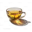 Elegant Clear Glass Tea Cup with Amber Liquid for Refreshing Drinks