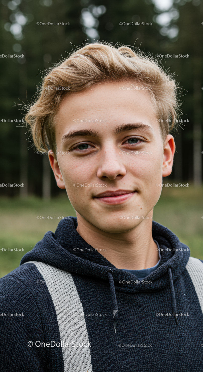 Young Man Smiling Outdoors Natural Light Portrait