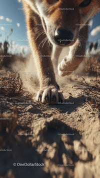 Active Brown and White Dog Running on Dirt Trail