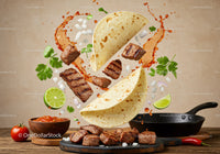 Flour Tortillas and Grilled Beef with Fresh Ingredients
