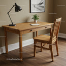 Elegant Wooden Desk and Chair Set in Minimalist Home Office