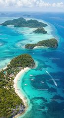 Tropical Island Chain with Turquoise Waters and White Beaches