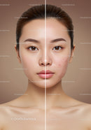 Skincare Transformation Showing Clear Skin and Acne Reduction