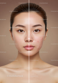 Skincare Transformation Showing Clear Skin and Acne Reduction