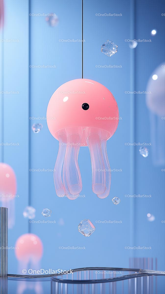 Pink Jellyfish Lamp for Modern Interior Decor