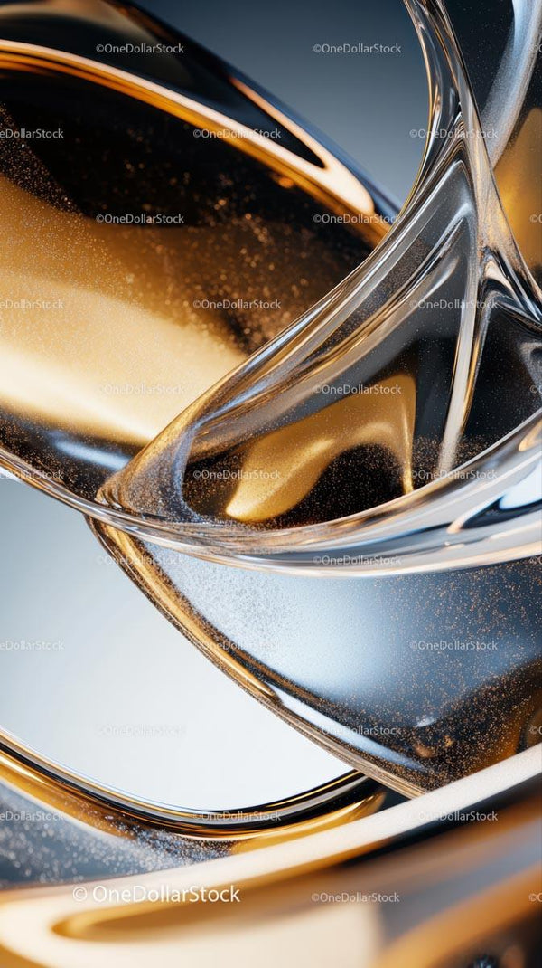 Close-Up of Metallic Chrome Car Parts with Reflective Surface