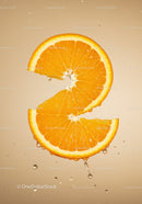 Fresh Orange Slices with Water Droplets on Neutral Background