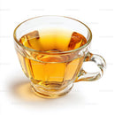 Elegant Clear Glass Tea Cup with Amber Liquid for Refreshing Drinks