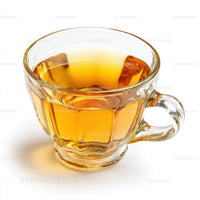 Elegant Clear Glass Tea Cup with Amber Liquid for Refreshing Drinks