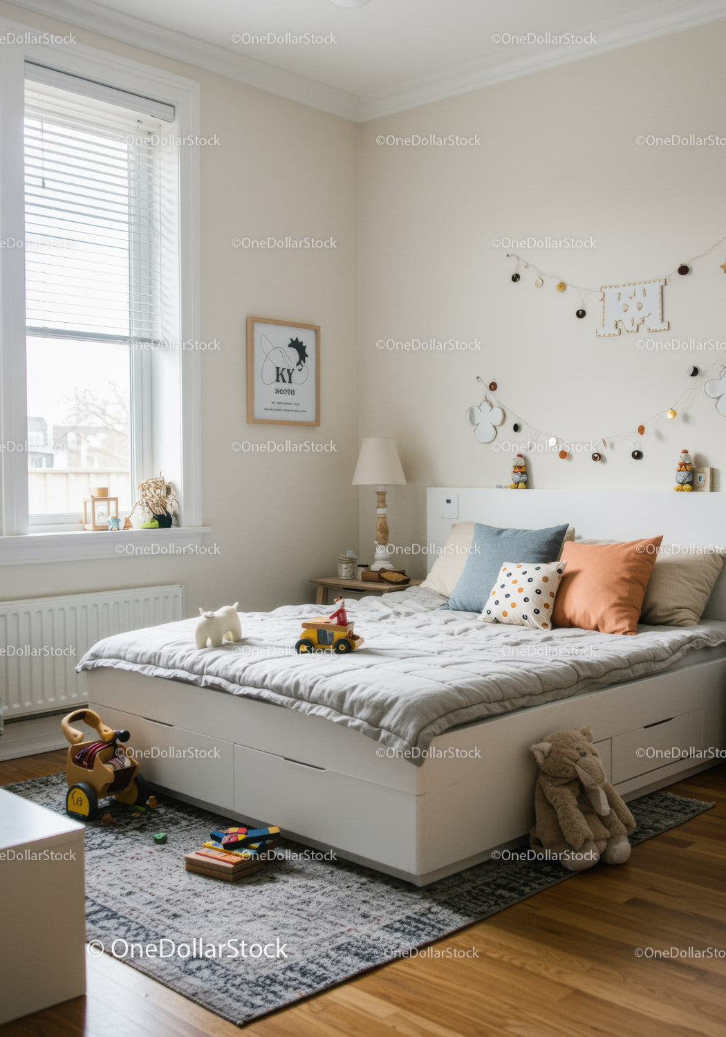 Children's Bedroom with Cozy Decor and Playful Toys